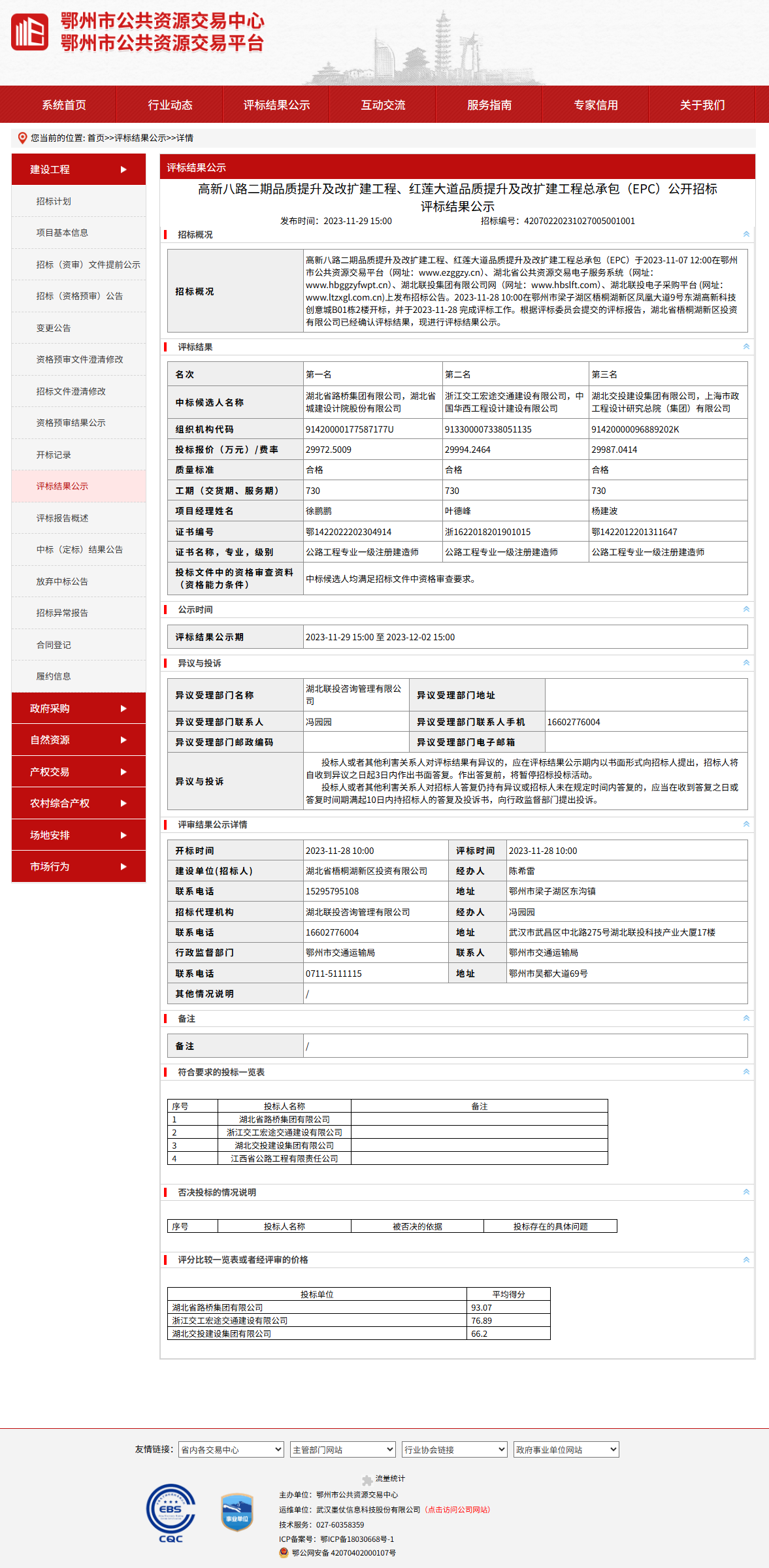 高新八路二期品质提升及改扩建工程、红莲大道品质提升及改扩建工程总承包(EPC)评标结果公示.png 电子游戏麻将胡了app